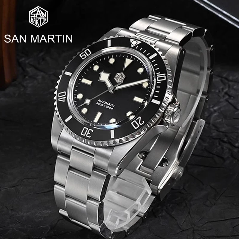 

San Martin Luxury New 40mm Sapphire Men Watch Classic YN55 Movement Diver Automatic Mechanical Clock Sports Waterproof 200m BGW9