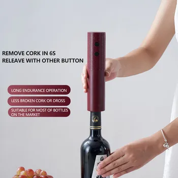 Apribottiglie elettrico per vino, caricato automatico, riutilizzabile, facile da trasportare, apribottiglie per vino rosso, regalo per cameriere, donne, cucina domestica, bar per feste 1