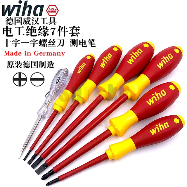 Wiha-Juego de destornilladores para electricistas 00834, 320N, mango suave  ranurado y PH1 PH2, 7 piezas, ranurado PH1 PH2 Phillips PZ1 PZ2 Pozi Torx  Hex - AliExpress