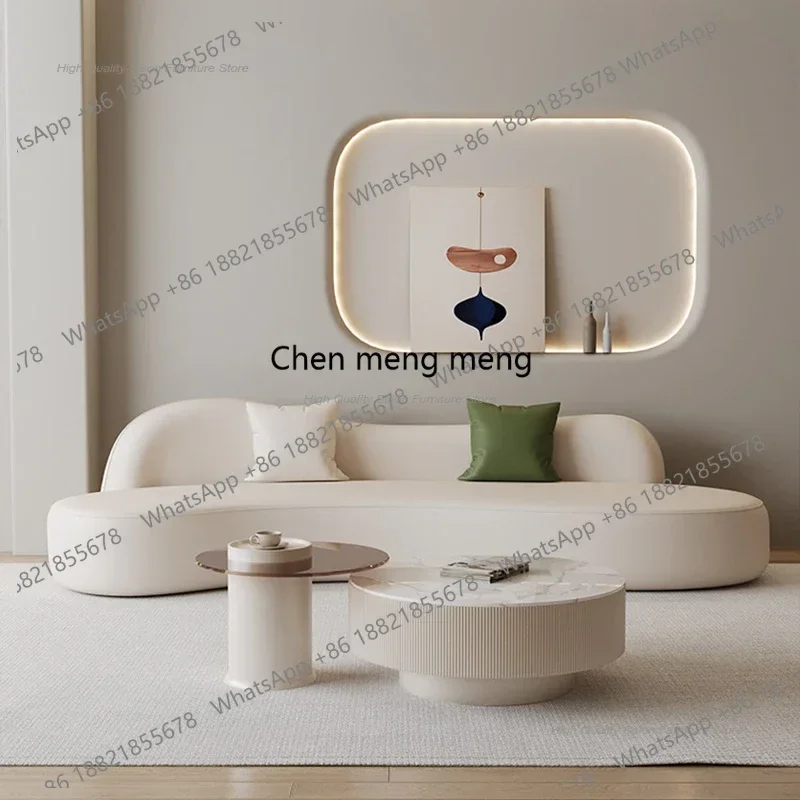 N138 Canapés Courbes Style Crème Nordique, Design Moderne, pour Salon, Réception, Hôtel, Lounge, Bureau