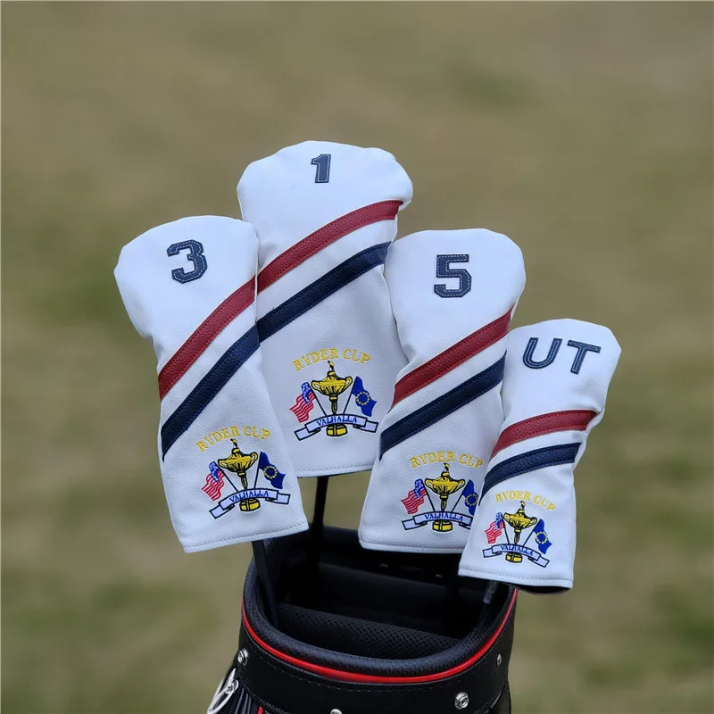 

Personalized Golf Headcovers for Driver Fairway Hybrid #1 #3 #5 UT Head Cover Putter Protective Waterproof covers Pu Leather Set