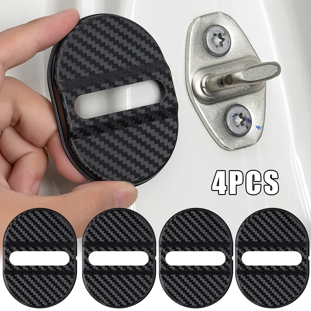 SHINEKA 4pcs Black Door Lock Buckle Covers For Jeep Wrangler JK JKU 2007-2017 - ABS, Self-Adhesive