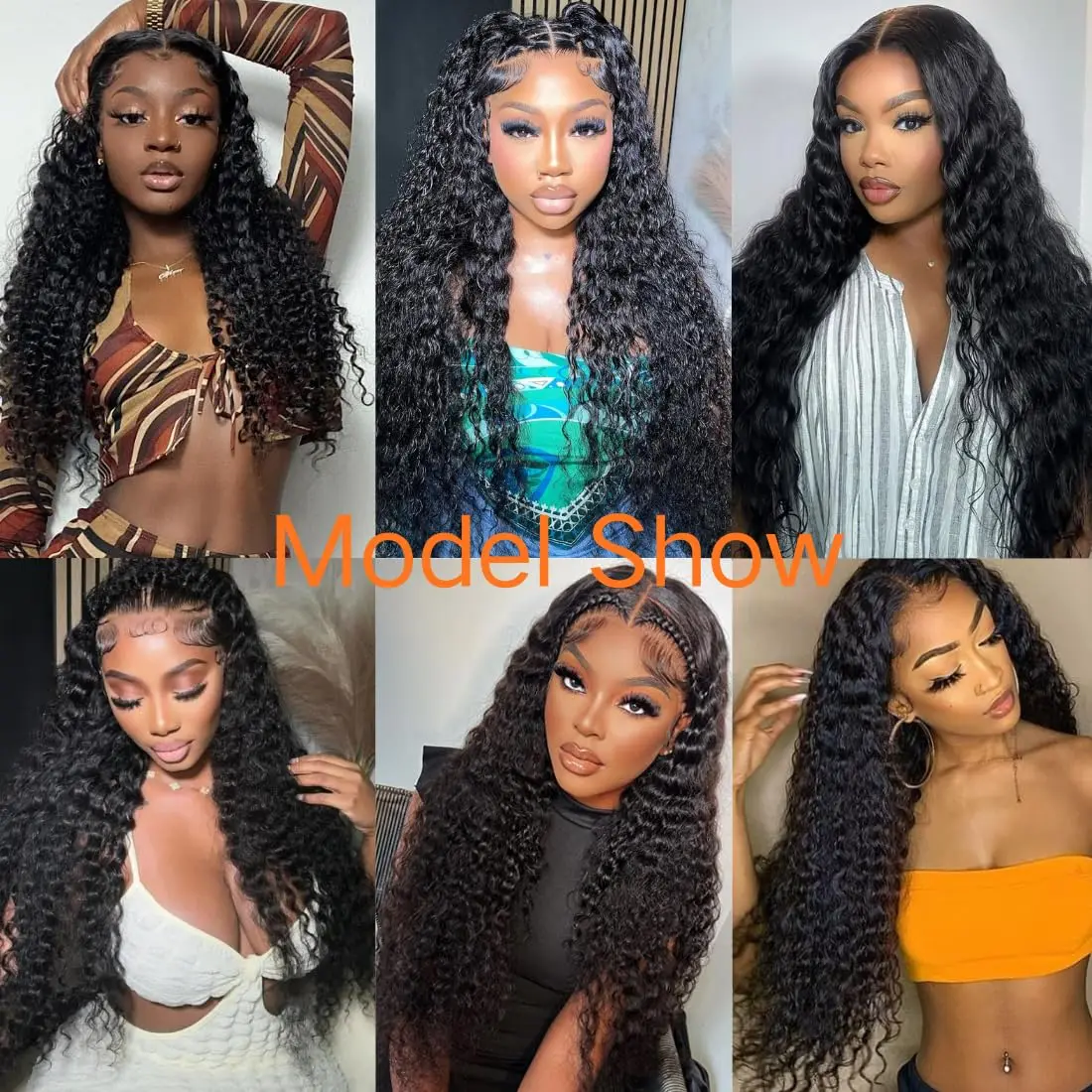 200% Density Deep Wave Lace Front Wigs Human Hair with Drawstring Natural Hairline 26 Inch 13x6 Lace Front Wig for Women 5x5