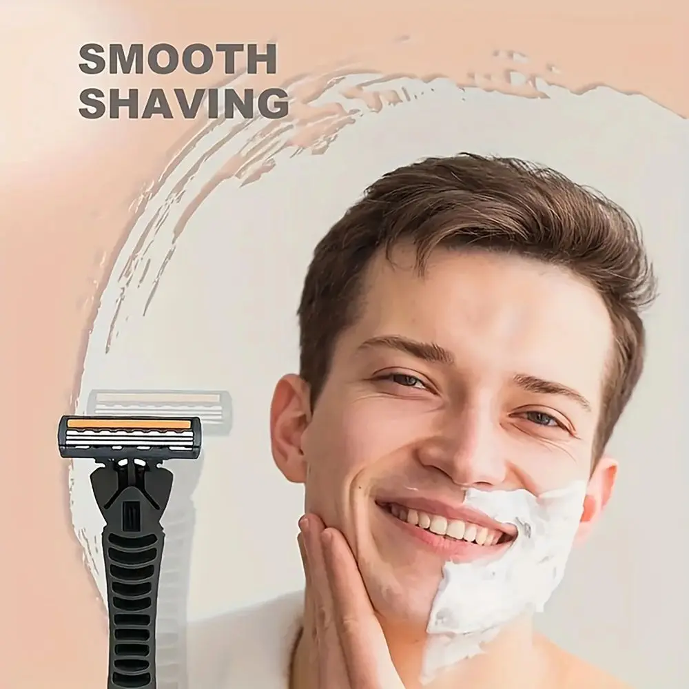 Razor Shaver Variety Packs Skin Guard Anti-Slip Handle Replacement Triple Blades Reusable Safety Manual For Men Shaving Bathing Travel