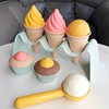 Children Beach Toys Ice Cream Model Bulldozer Sandbox Set For Kids Safe Plastic Wheat Straw Summer Outdoor Sand Water Game Gifts 1