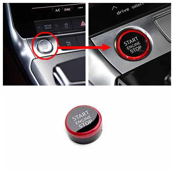 Wxzos Red Start Stop Switch Coperchio Pulsante 4 K1905217 Per Audi 2019-2022 A6 C8 S6 A7