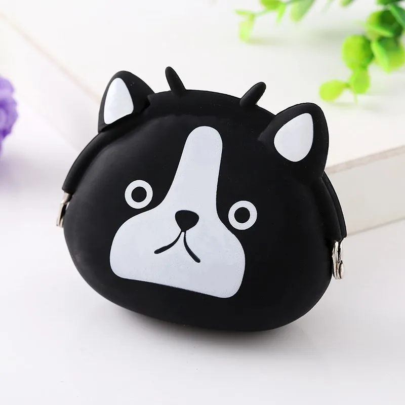 Children Kawaii Cartoon Dog Cat Coin Wallet Portable Storage Bag Travel Makeup Bag Beach Walking Cycling Outdoor