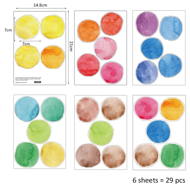 29 pièces/ensemble PVC bébé stickers muraux à pois colorés autocollants créatifs pour enfants vinyle décoration de chambre d'enfant 6