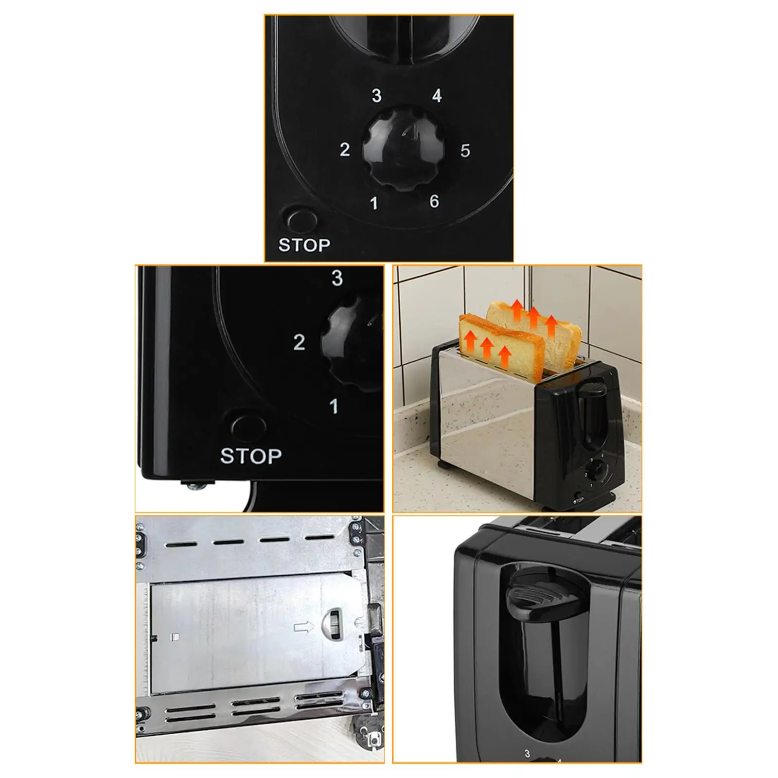Counter Toaster UK Adapter 6 Gears for Puff Pastry Bagels Specialty Breads 5