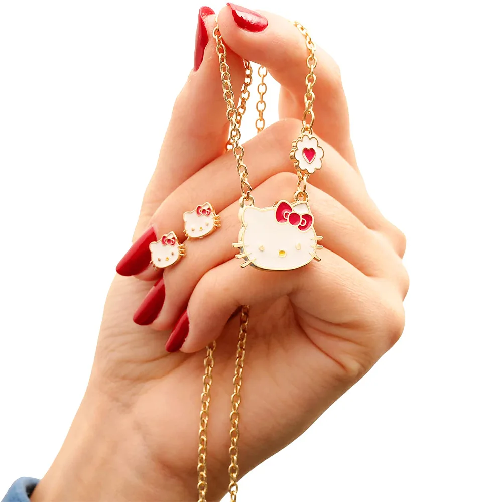 Hello Kitty Charms Bracelet Beads Sanrio Charm Diy Accessories Kawaii KT  Cat Pendant For Jewelry Making Women Hand Chains Bangle