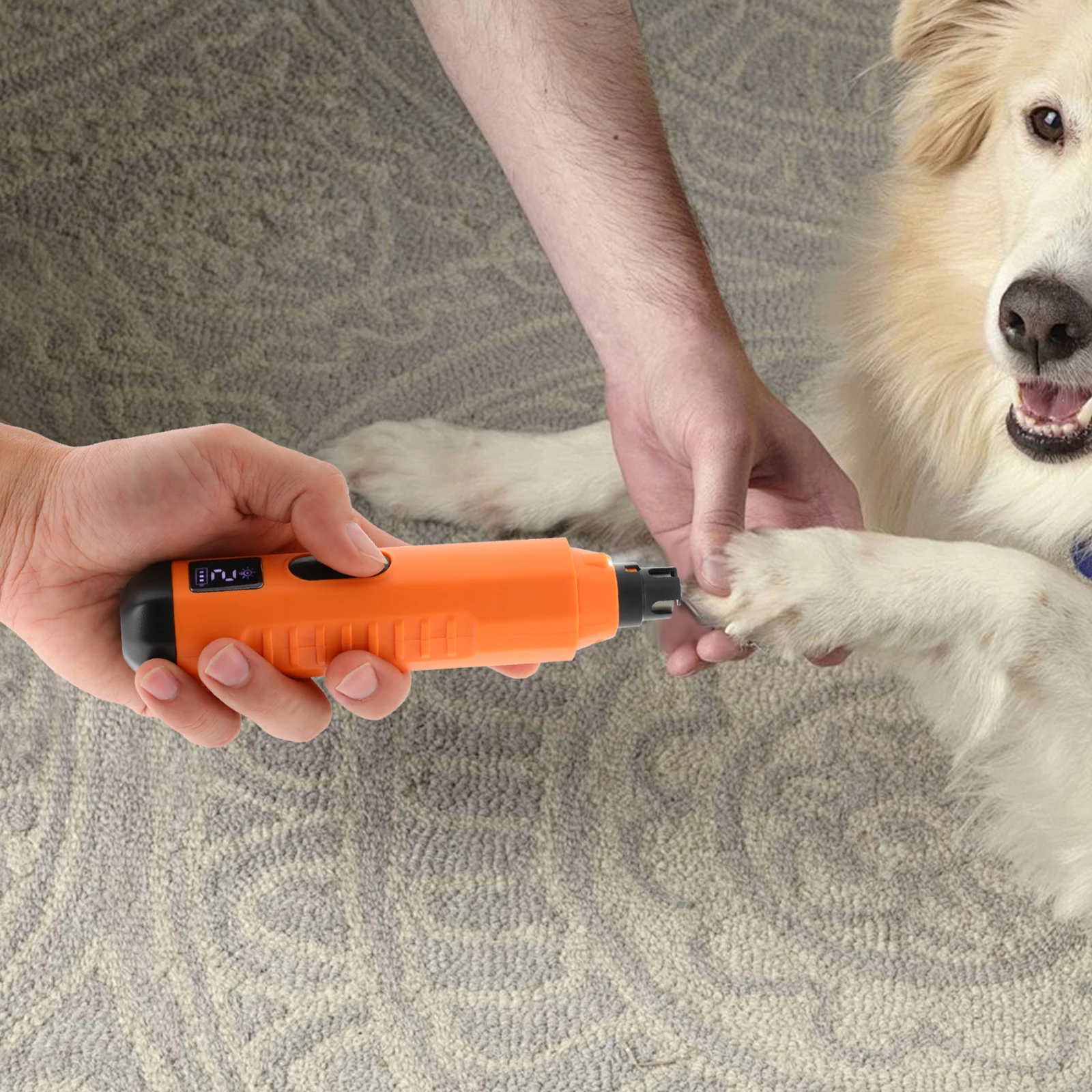 5 Gears 8H Hair Low Noise Paw Trimmer- Rechargeable - Cordless Quiet Nail Grinder Shaver with Lights for Cats and Other Pets 3