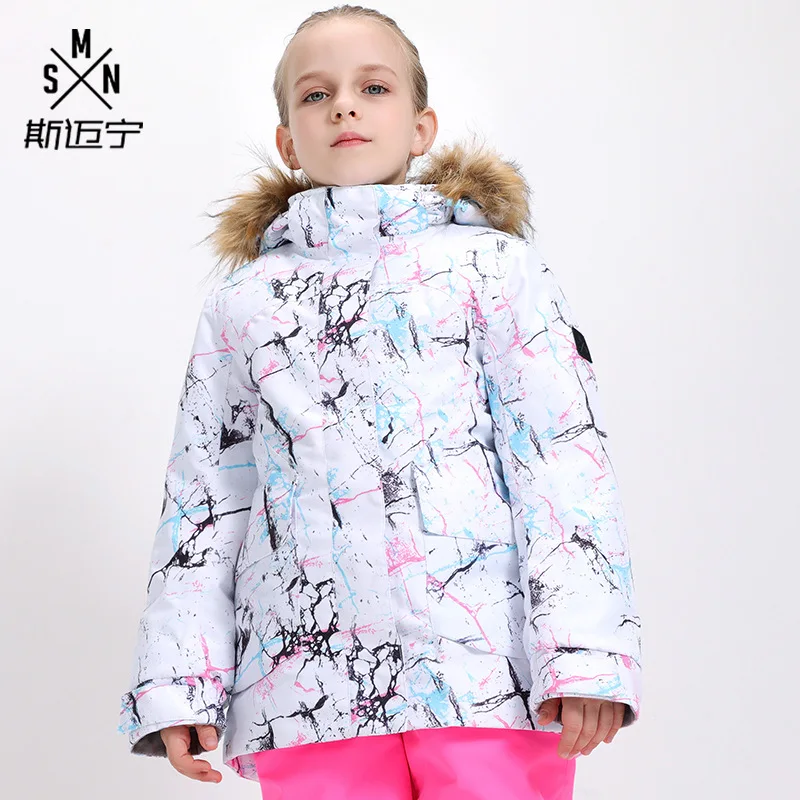 GSOU SNOW Children Hoodie Ski suit Winter Warmth Snow Coats Windproof Waterproof keep warm Outdoor Girls Snowboard Ski jackets