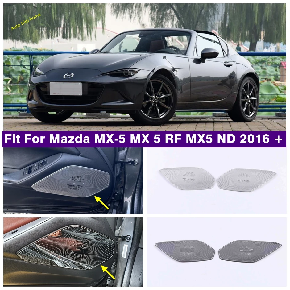 

Car Front Door Handle Stereo Audio Speaker Loudspeaker Cover Trim For Mazda MX-5 MX 5 RF MX5 ND 2016 - 2020 Interior Decoration