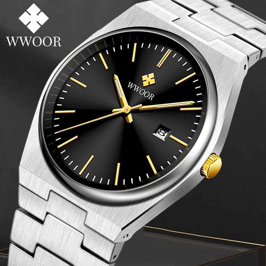 

WWOOR New VJ32 Top Brand Luxury Quartz Watch for Men 316L Stainless Steel Business Wristwatch Waterproof Luminous Men's Watches