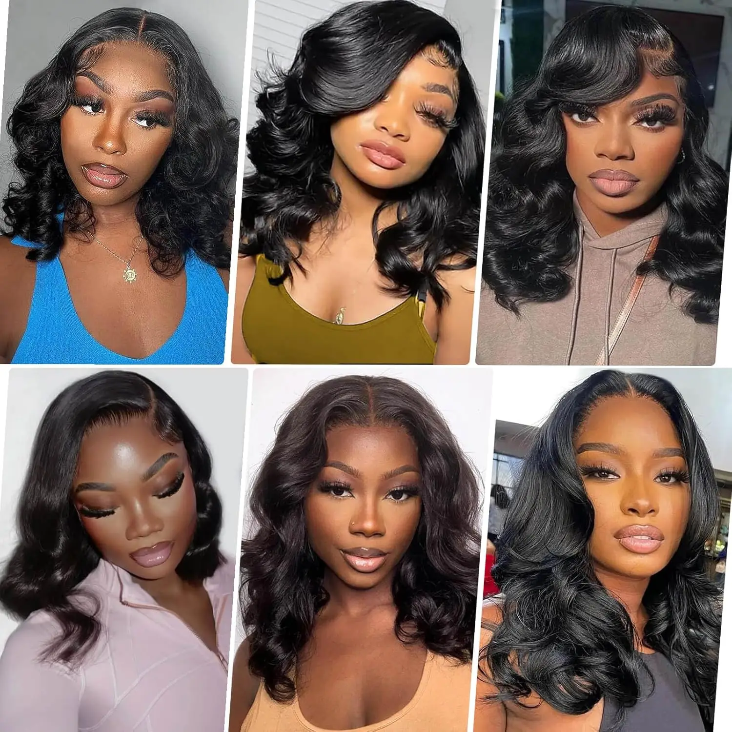 5x5 Lace Closure Wigs 200% Density 13X4 Brazilian Virgin Hair Short Wigs Bob Wig Human Hair Glueless Wig for Black Women 16Inch