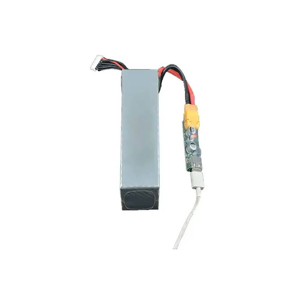 Connecteur Chargeur USB Type C vers Prise XT60 pour Batterie RC Drone, avec câble flexible et connecteurs dorés.