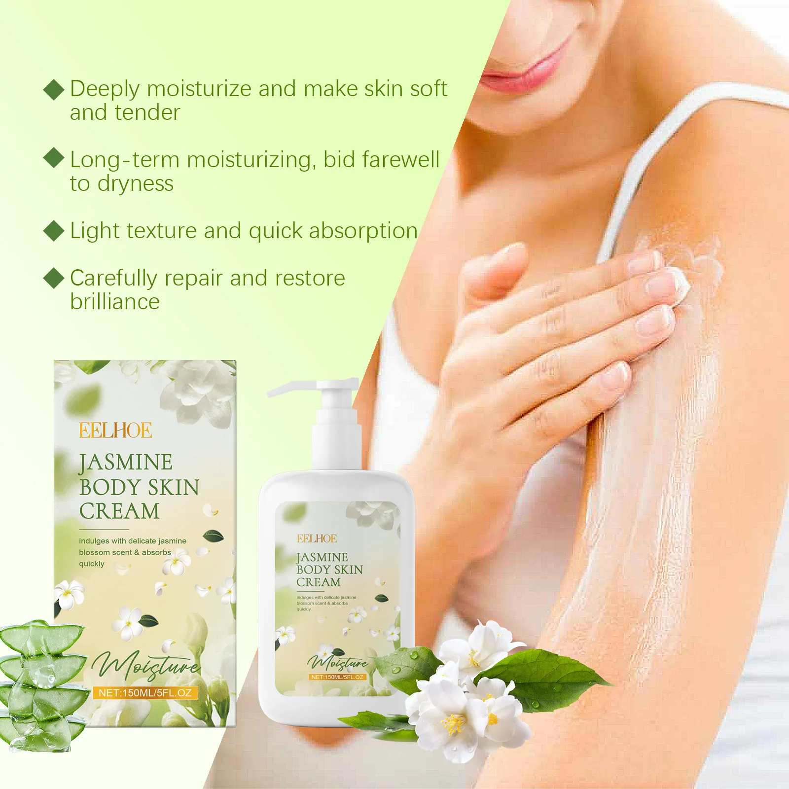 Jasmine Lavender Orange Body Lotion Smooth Skin Moisturizing Dull Skin Chicken Skin Melanin Remover Brightening Body Cream 150ml 5