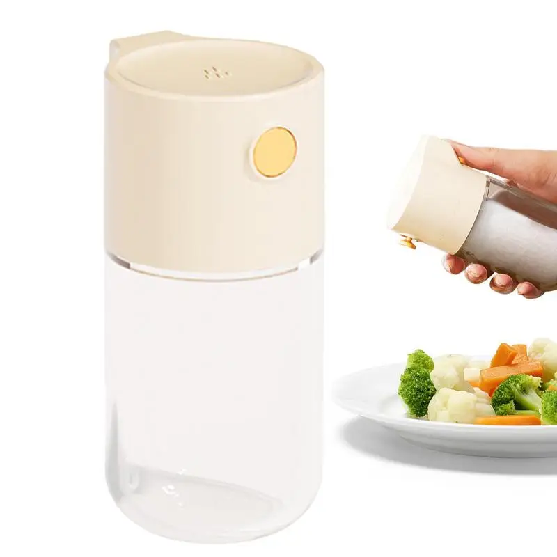 HeyooHeloo Precision Salt Dispenser with Moisture-Proof Glass Seasoning  Jar,Perfect for Salt, Spice, Pepper (M)