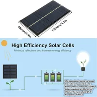 Mini panneau solaire 6V 100MA 1W, chargeur solaire, chargeurs de batterie/cellules solaires, panneaux solaires portables pour téléphone portable, jouet solaire DIY 5