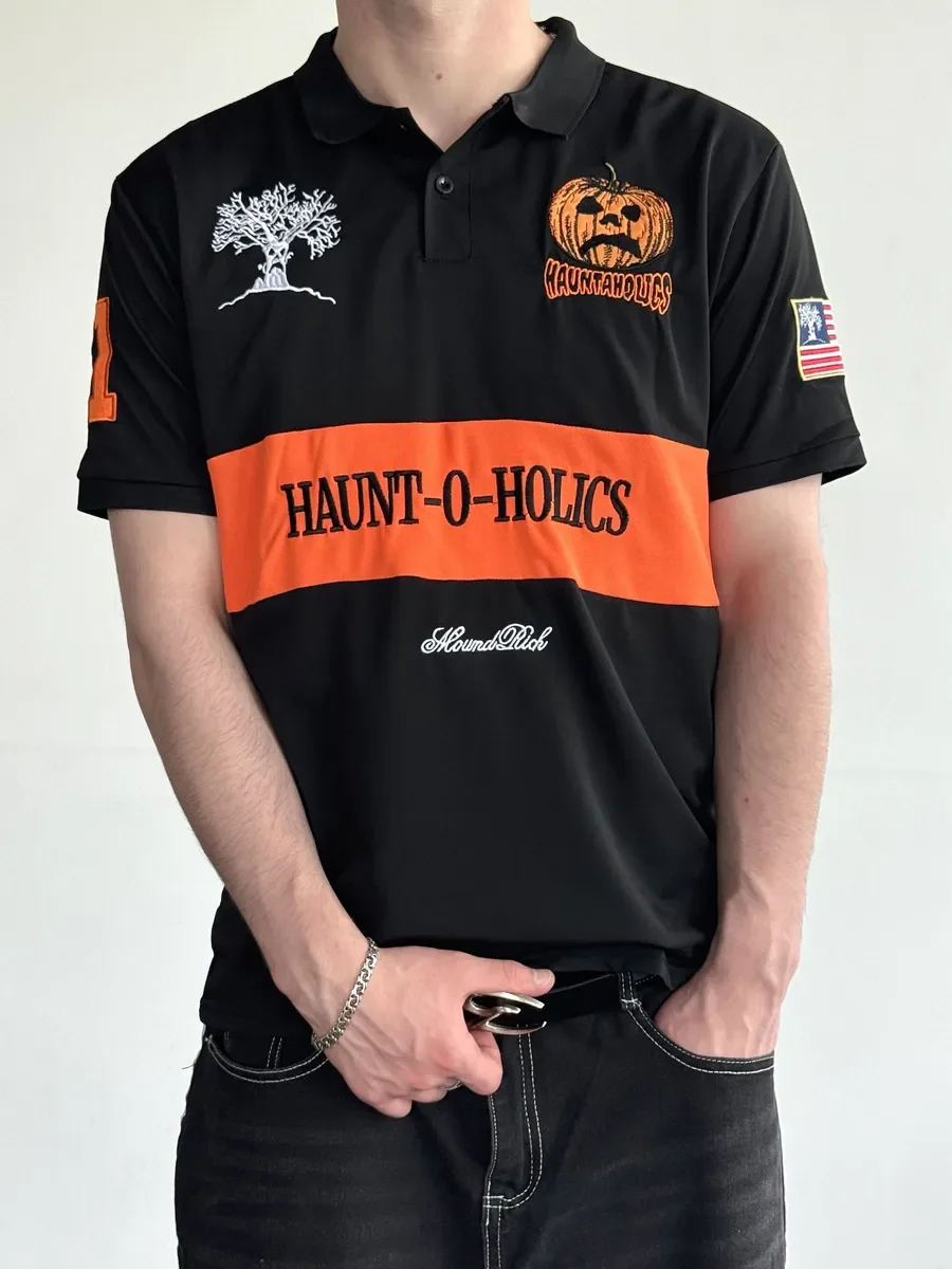 Футболка Поло Haunted Mound Hauntaholics Sematary Y2k Tshirt Mens