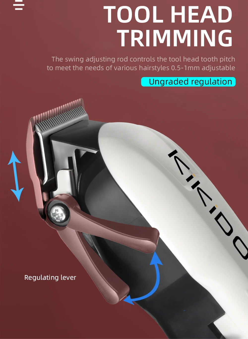 KIKIDO Profesjonalna maszynka do strzyżenia Hine Akumulatorowa maszynka do strzyżenia fryzjerskiego z bezprzewodową maszynką do strzyżenia włosów LCD dla mężczyzn KK-809A_voghion.com
