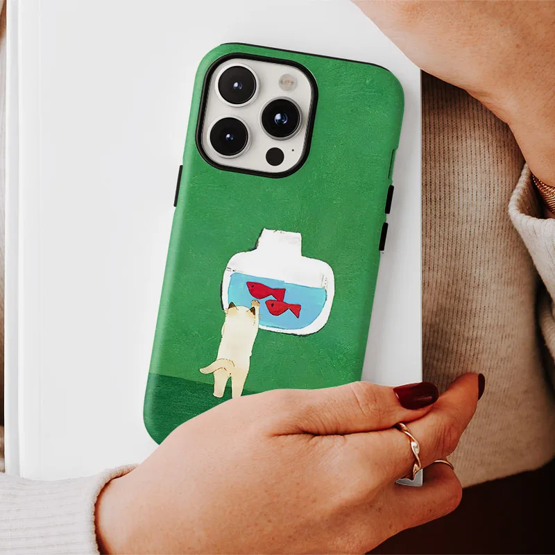 Cartoon Cat 2-in-1 Film Shell Phone Case