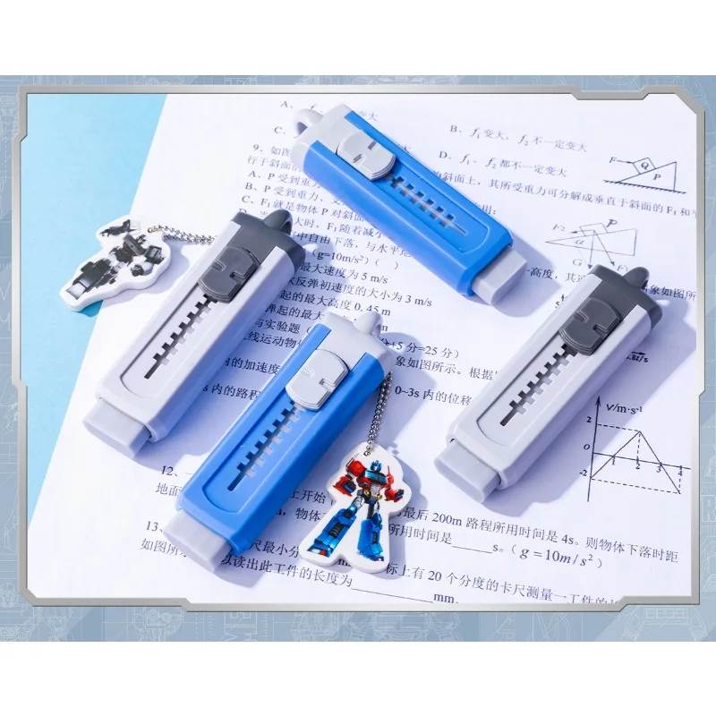 IIGEN Anime Transformers Push-pull Pencil Rubber with Pendant Cartoon Drawing Erasers Children Student Supplies Gift Stationery
