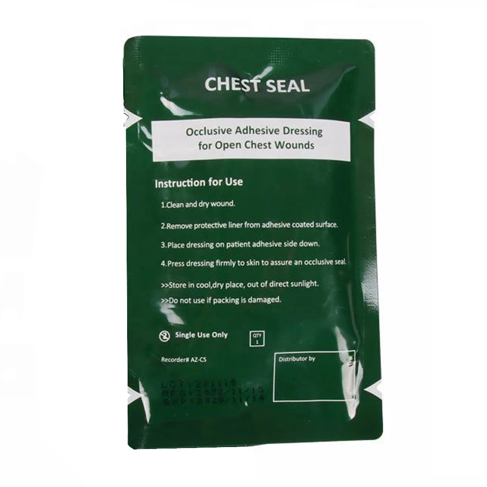 Enhanced Emergency Chest Seal Trauma Kit - Occlusive Dressing for First Aid and Rescue Bandage