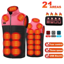 Heat Vest 21 Zone Men Women Heated Jacket Keep Warm Accessories Heated Coats Self Heated Smart Electrical Skiing Jackets Washed