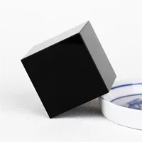 Natural Obsidian Square, Quartz Crystal Rough Polished Cube, Mineral Reiki Healing Stone, Degaussing Hexahedral Desk Decor 2