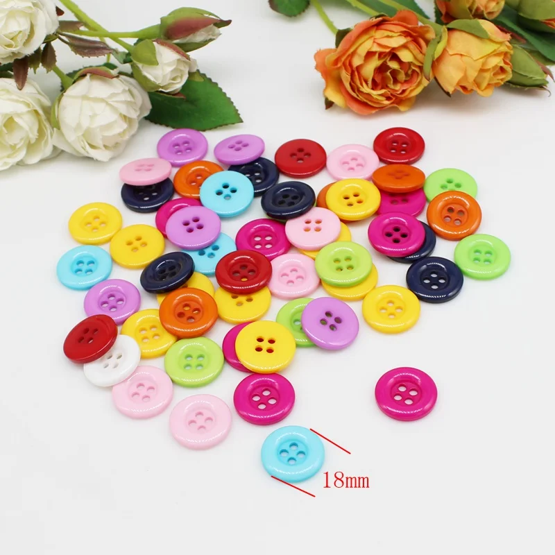 50pcs 18mm Resin Round Buttons DIY Crafts Decorative Cardmaking  Scrapbooking 4 Holes Large buttons Sewing Accessories - AliExpress