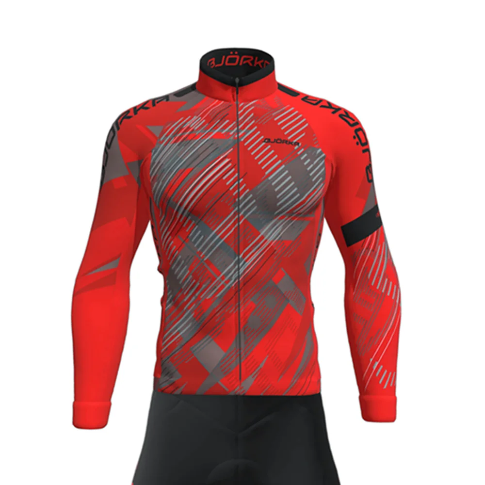 Winter BJORKA Cycling Long Sleeve Jackets 3 Rear Pockets Thermal Fleece Warm Jerseys Chaqueta Ciclismo Hombre Bike Uniform Tops