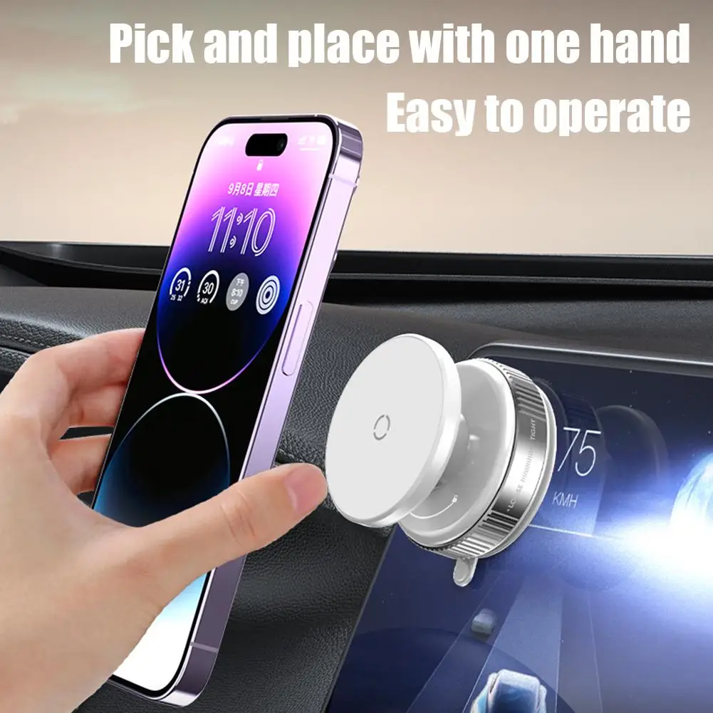 Magnetic Car Phone Holder Vacuum Suction Cup Stable Bracket