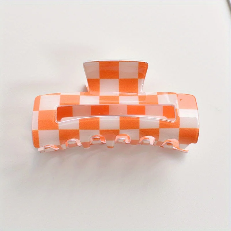 Koreanische Haarklammer – karierter französischer Vintage-Schnappclip, minimalistisches Haar-Accessoire für Frauen – Detail 9