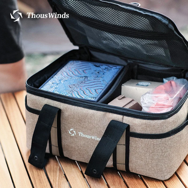 

Thous Winds Camping Anticollision Storage Bag Multilayer Picnic Basket Outdoor Lamps Canister IGT Stove Carry Bag Pot Sack