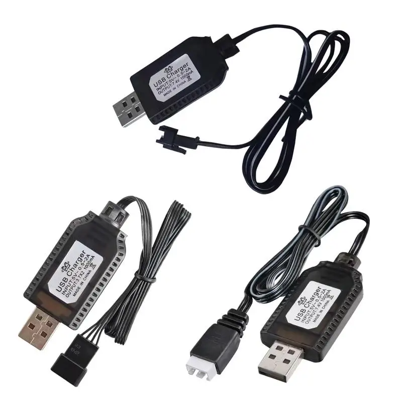 

USB Battery Charging Cable 7.4V 1000mA Fast Charging Cable USB Lithium Battery Charger USB Charger SM-2P Plug Adapter For Toy