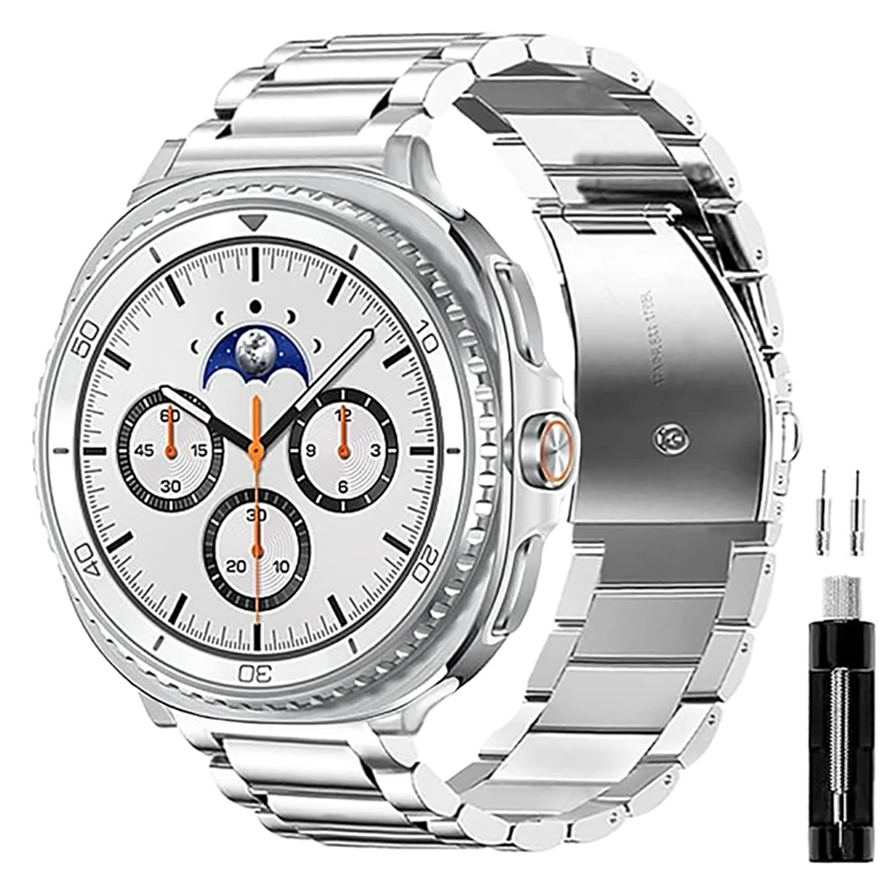 Premium Stainless Steel Metal Watch Strap - Classic Wrist Link Bracelet
