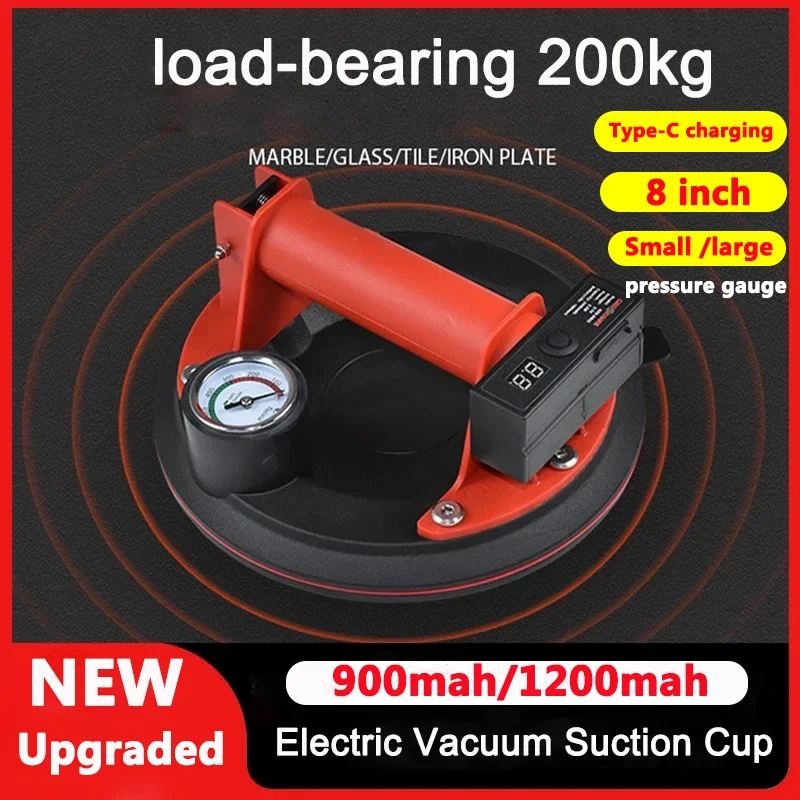 electric-vacuum-suction-cup-for-glass-tile-strong-200kg-bearing-capacity-8-inch-industrial-sucker-with-air-pump-1200mah-battery