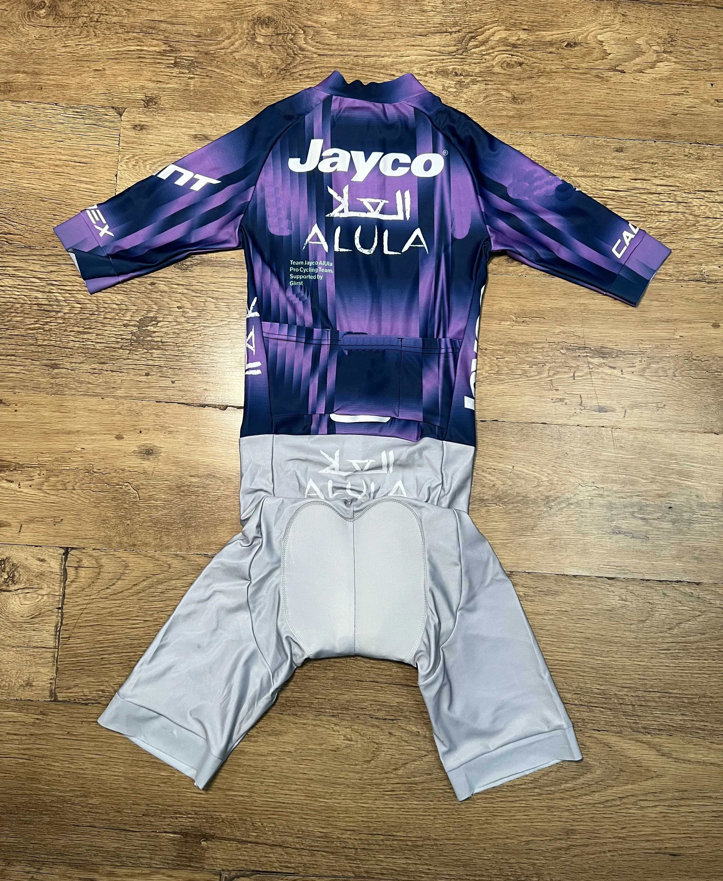 2025 Jayco AlUla Men Team Bodysuit SHORT Cycling Jersey Skinsuit