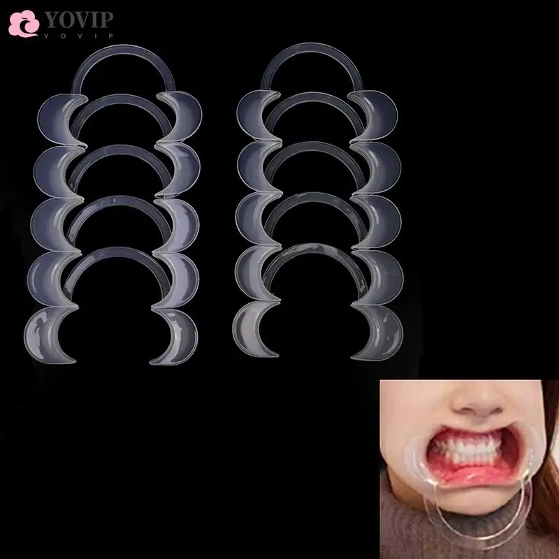 

10Pcs Safe Use Medium Size C Type Mouth Opener Dental Orthodontic Plastic Cheek Lip Retractor Clear Color Or Home