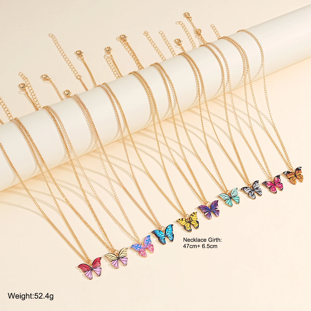 10 Pcs Fashion Butterfly Necklaces For Women Boho Vintage Colorful Simple Pendant Choker Chain 2024 New Jewelry Gifts Wholesale