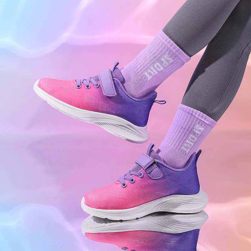 أحذية رياضية للأطفال، أحذية رياضية عصرية متعددة الألوان خفيفة الوزن من القماش الشبكي، مريحة وقابلة للتنفس للجري في الهواء الطلق للأولاد والبنات
