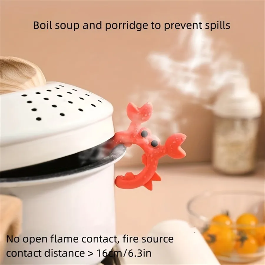 Crab-Shaped Silicone Spatula Holder - Anti-Scald Kitchen Utensil Rest, Essential Cooking Accessory