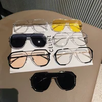 Oversized Sunglasses Women 2024 New Unique One Piece Fashion Sunglasses For Men UV400 Punk Glasses Trending Female Eyewear UV400 - Image 6