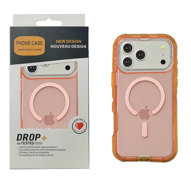 3-in-1 Military Armor Clear Magnetic Charging Case with Enhanced Shockproof Cover