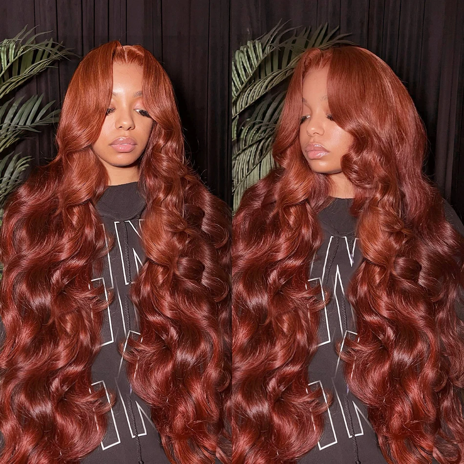 Reddish Brown Body Wave Lace Frontal Human Hair Wig 13x4 13x6 Hd Lace Frontal Wigs Glueless Human Hair Wig Brazilian Pre Plucked