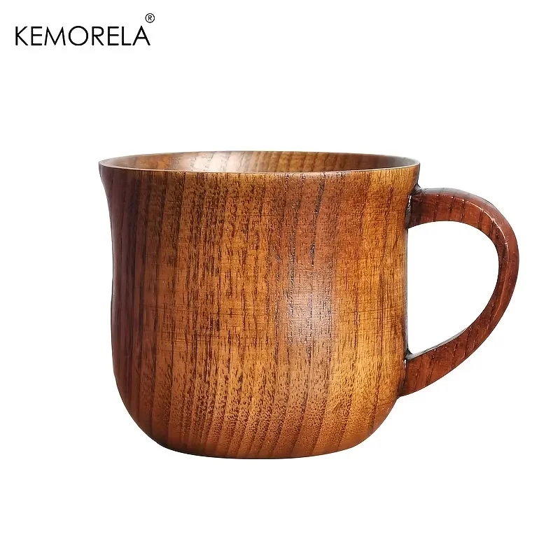 Kemorela Wooden Coffee Mugs Set Vintage Jujube Tea Design 1/2pcs - Image 2