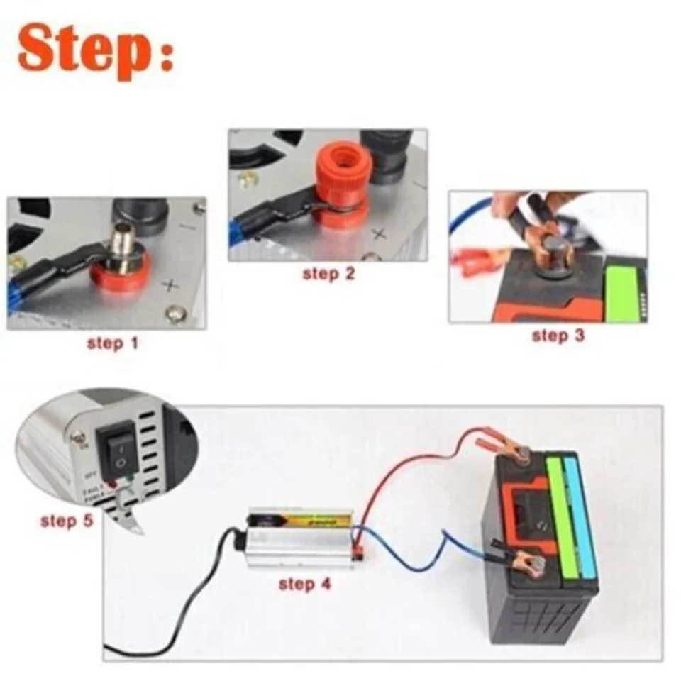 Inverter 500W 12V A 230V Onda Sinusoidale Modificata - Con Presa E USB, Per Camper, Auto, Viaggi, Campeggio