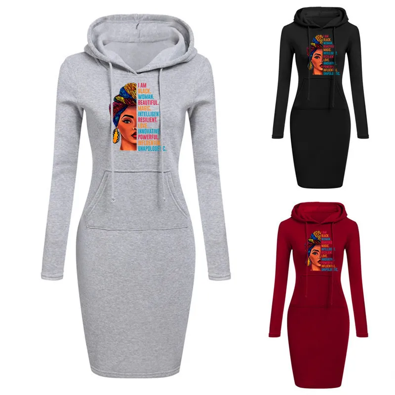 

Women Hoodie Dresses Women Beautiful Letters Print Sweatshirts Long Dress Fashion 2023 Fashion Ladies Hoodies Oversized