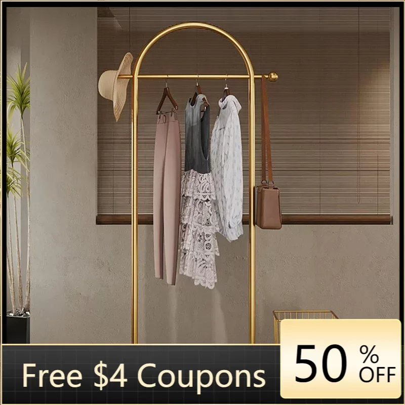 

Garment Luxury Clothes Rack Rail Bedroom Metal Gold Hanger Stand Clothing Rack Free Shipping Room Percheros Nordic Furniture